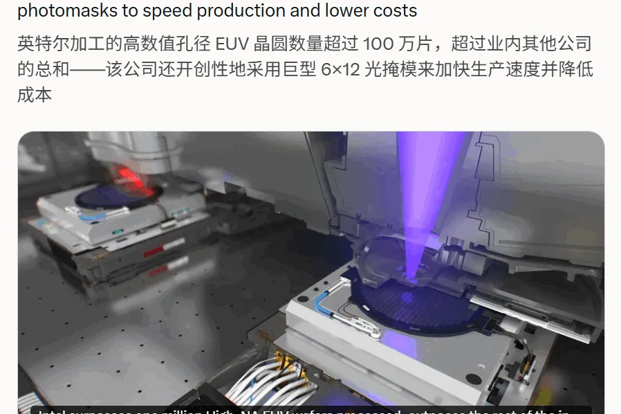 用时不到两年半：英特尔 High-NA EUV 晶圆处理量突破百万片，超越其他厂商总和